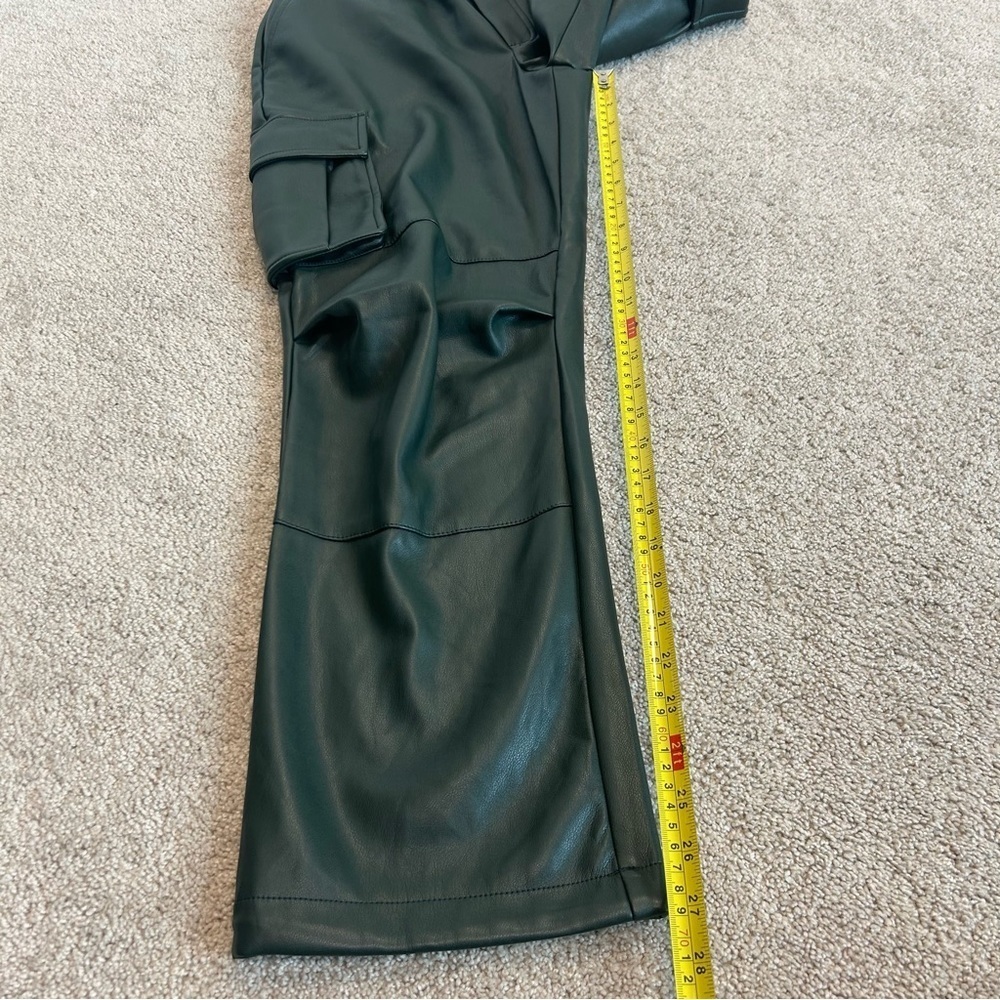 7 for all mankind dark green faux leather cargo pants drawstring ankle NWT - Picture 12 of 14